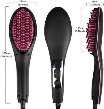 2-in-1 Hair Straightening Brush – Instant Heat Styling Tool for Smooth & Frizz-Free Hair